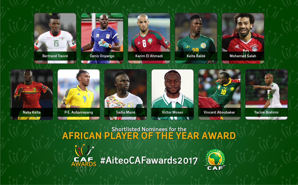 المرشحون لجائزة أفضل لاعب فى أفريقيا