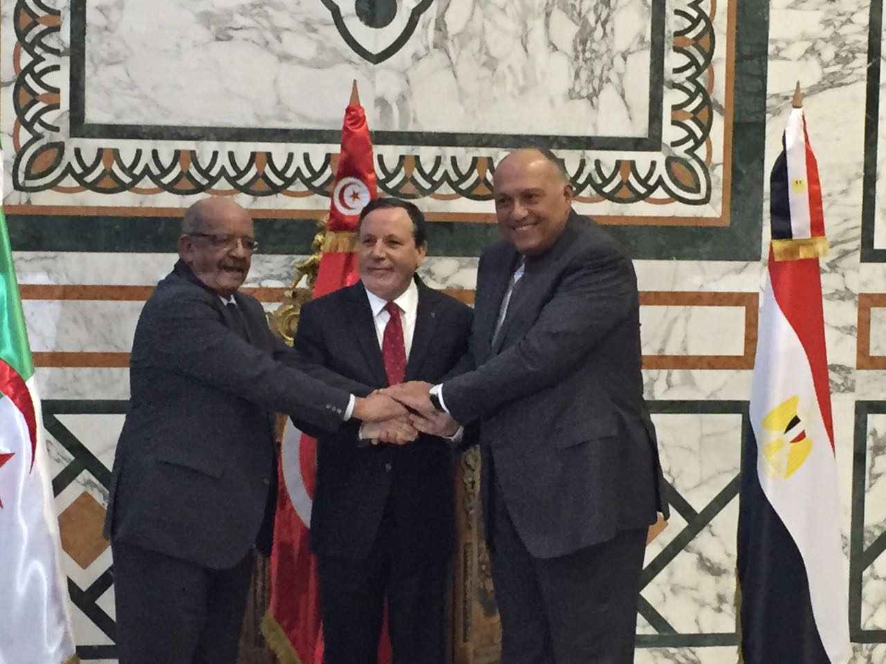 وزراء خارجية مصر وتونس الجزائر 