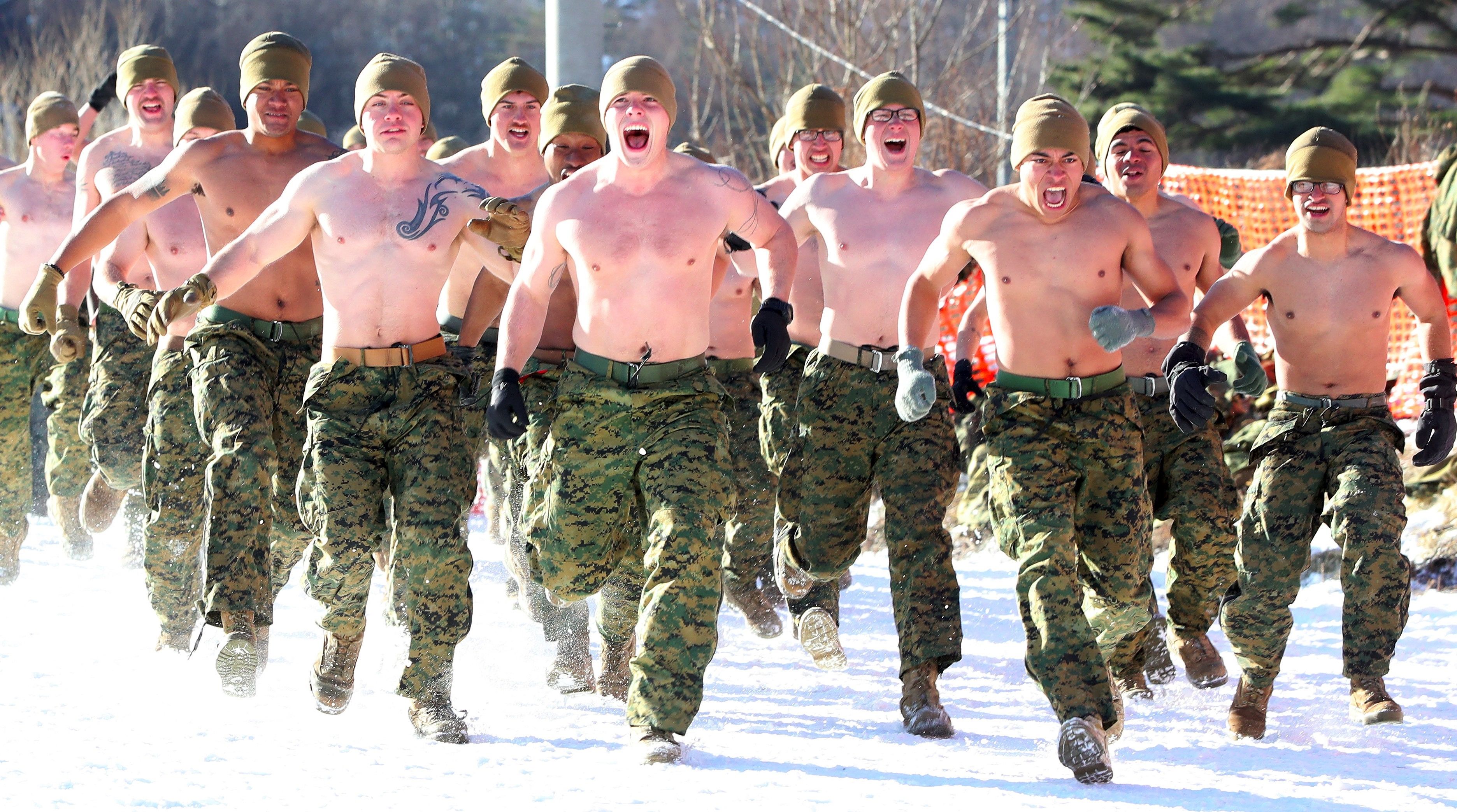 تدريبات ركض للقوات الكورية الجنوبية