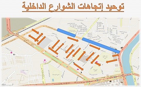 الرسم التوضيحى للشارع الداخلية القريبة من شارع السودان