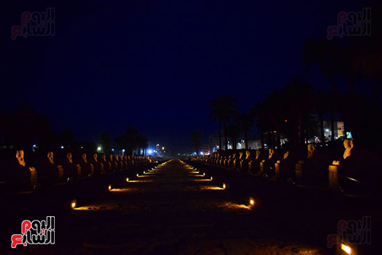  طريق الكباش فى واجهة معبد الأقصر