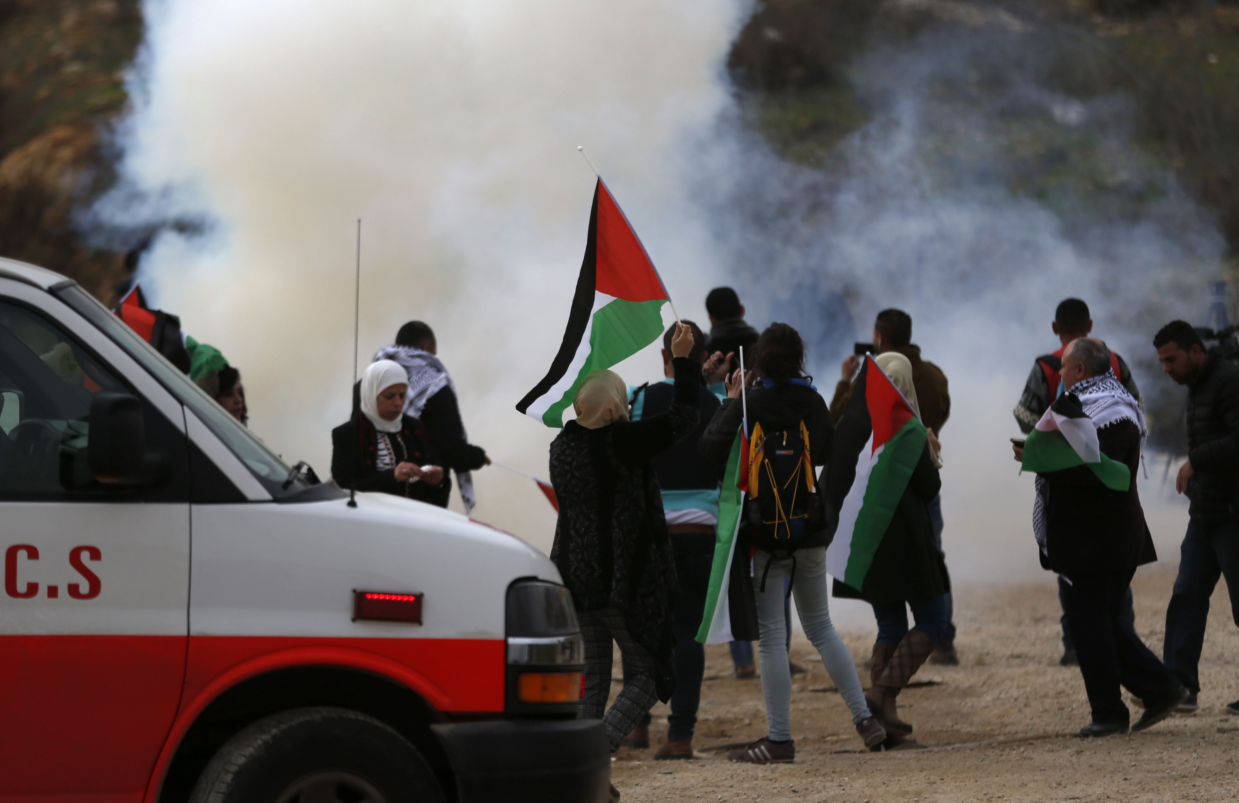 متظاهرين فى فلسطين