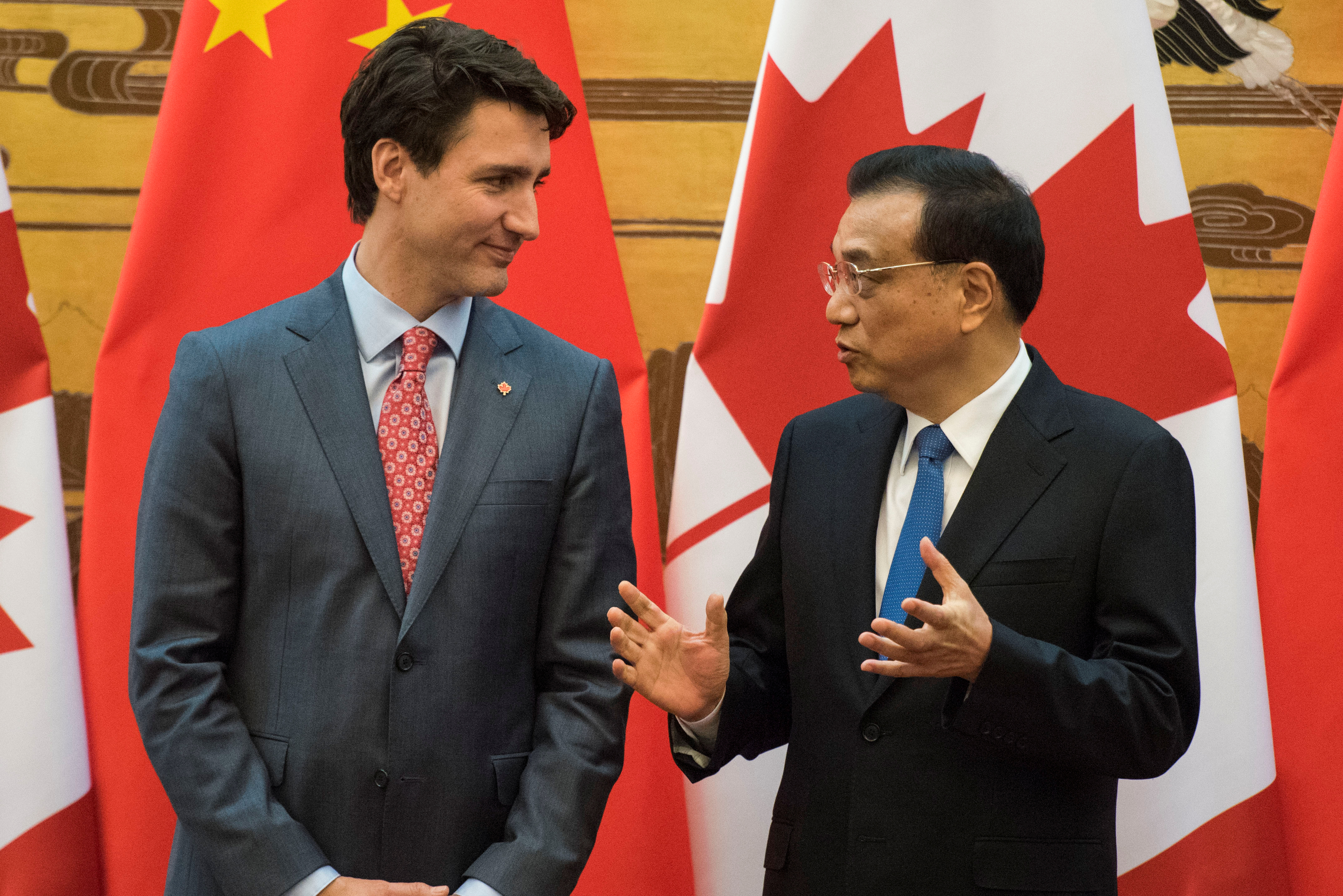 محادثات بين رئيس مجلس الدولة الصينى ورئيس الوزراء الكندى جوستين ترودو