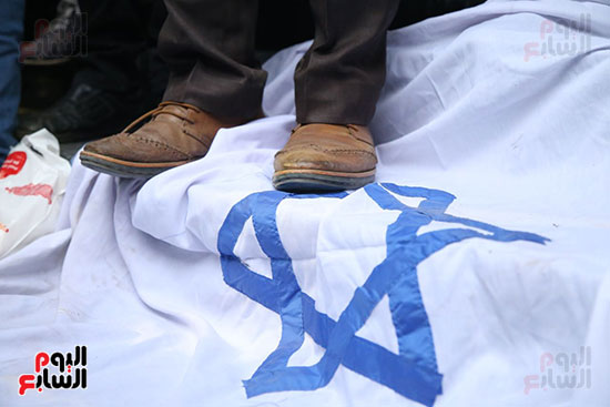 صور الصحفيون يحرقون علم إسرائيل خلال وقفة احتجاجية (23)