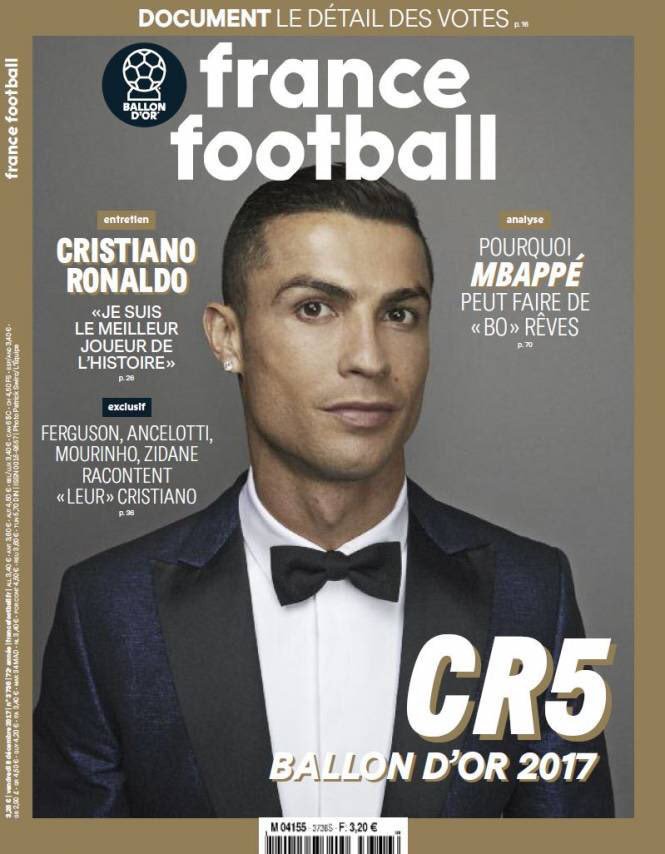 كريستيانو رونالدو يتصدر غلاف مجلة فرانس فوتبول