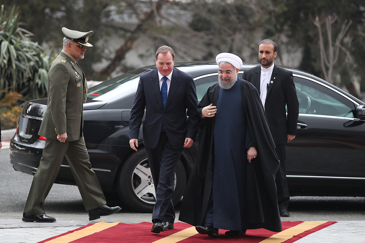 حسن روحانى يستقبل رئيس الوزراء السويدى فى طهران