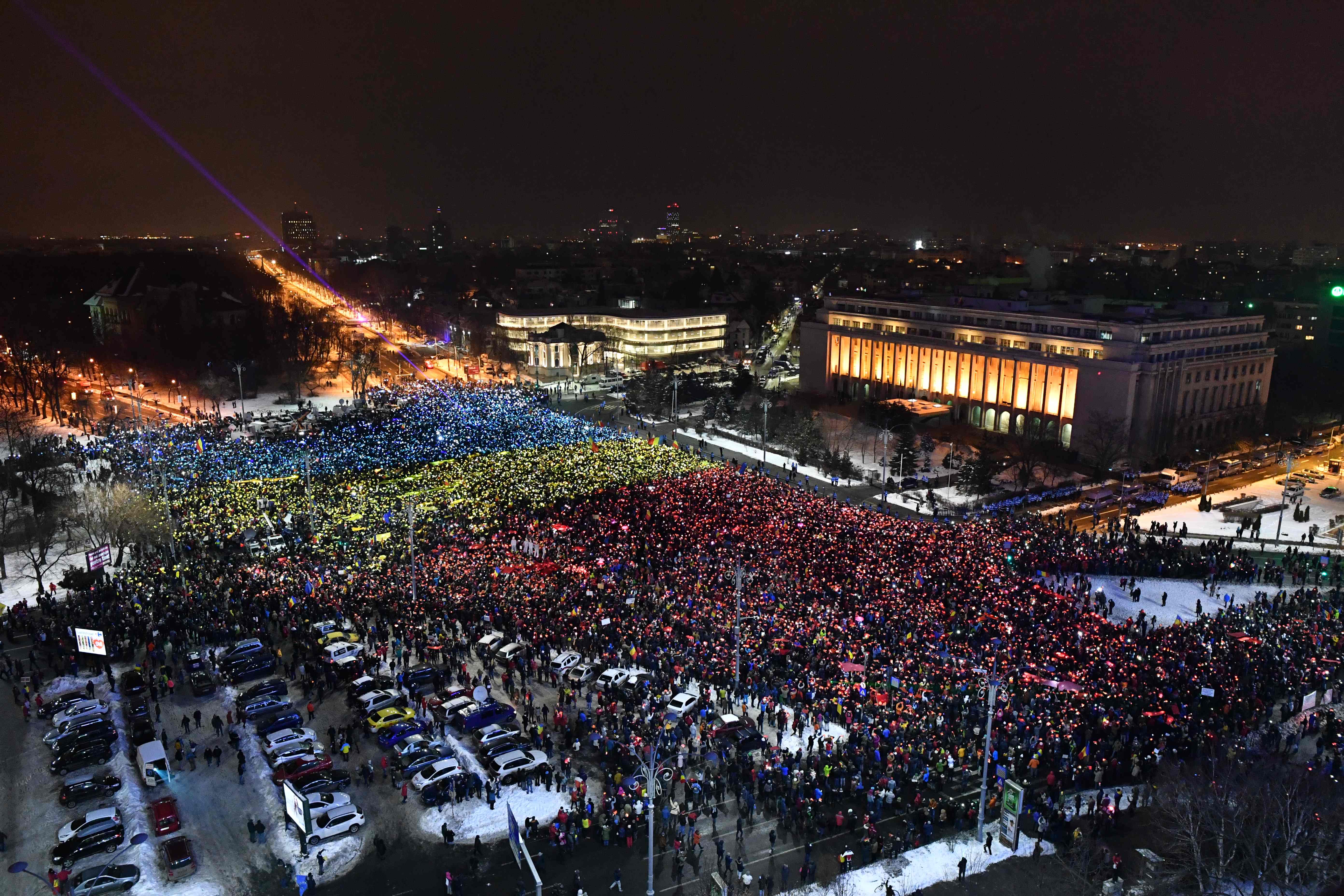المظاهرات فى رومانيا