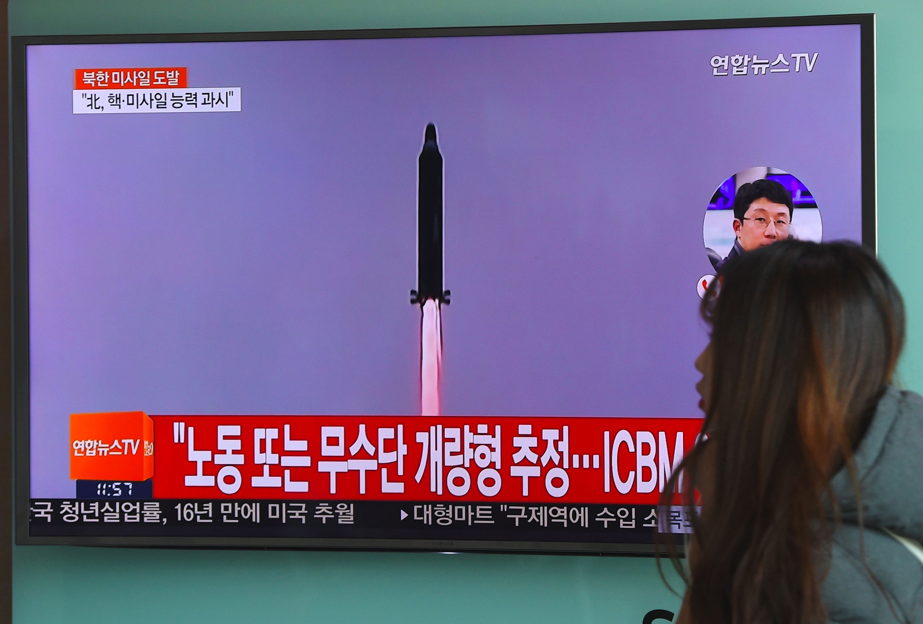 جانب من انطلاق صاروخ كوريا الشمالية