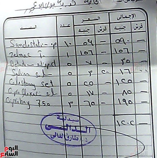 إحدى فواتير العلاج