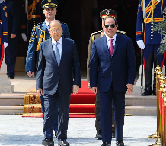 السيسى يستقبل ميشال عون رئيس لبنان (2)