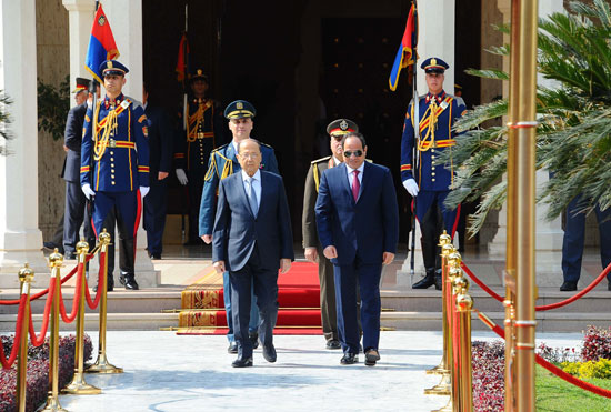 السيسى يستقبل ميشال عون رئيس لبنان (1)