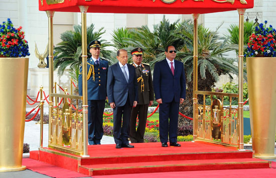 السيسى يستقبل ميشال عون رئيس لبنان (7)
