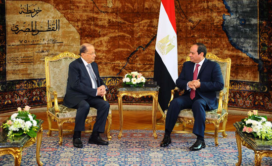 مباحثات بين السيسى والرئيس اللبنانى (2)