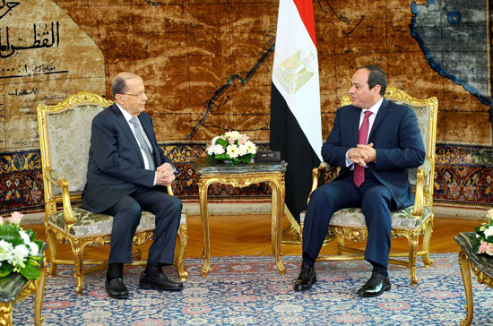 مباحثات بين السيسى والرئيس اللبنانى (1)