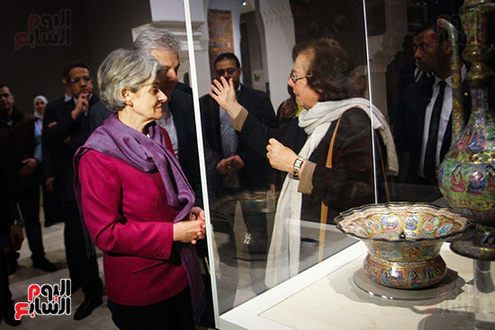 وزير الآثار يستقبل إيرينا بوكوفا فى متحف الفن الإسلامى (11)