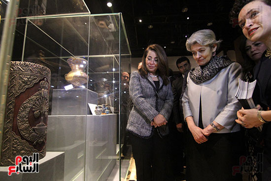  وزير الآثار يفتتح متحف الحضارة جزئيا بحضور مدير عام اليونسكو (11)