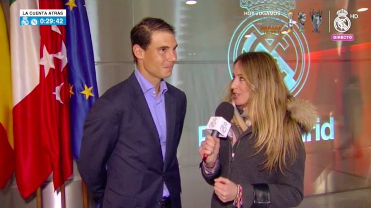 اسطورة التنس رفائيل نادال يحضر المباراة لتشجيع ريال مدريد