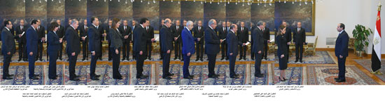 الرئيس عبد الفتاح السيسى والمحافظون الجدد والوزراء الجدد (1)