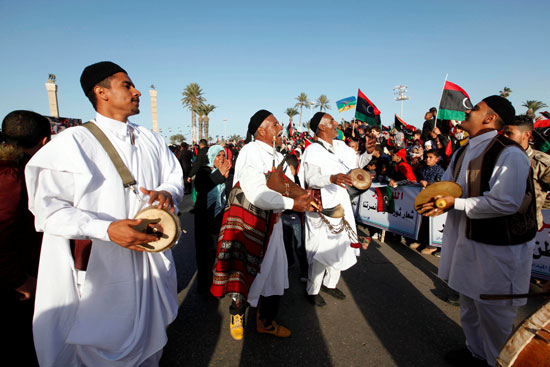 جانب من الاحتفال بالثورة الليبية