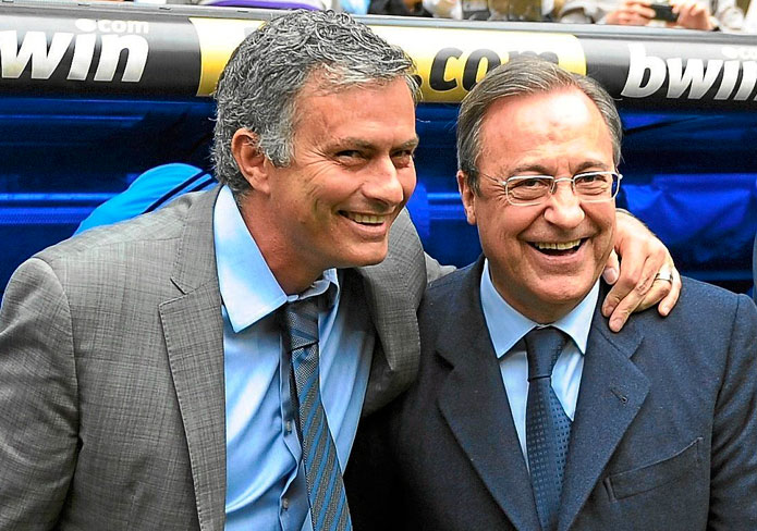 مورينيو وبيريز رئيس نادى ريال مدريد
