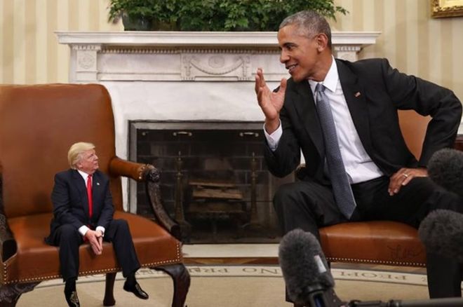 صورة ترامب وهو صغير مع أوباما