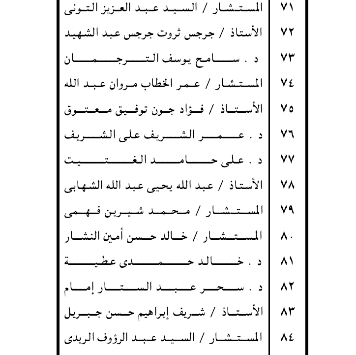 أسماء قائمة المحكمين الدوليين والتجاريين المعتمدة من وزير العدل (3)