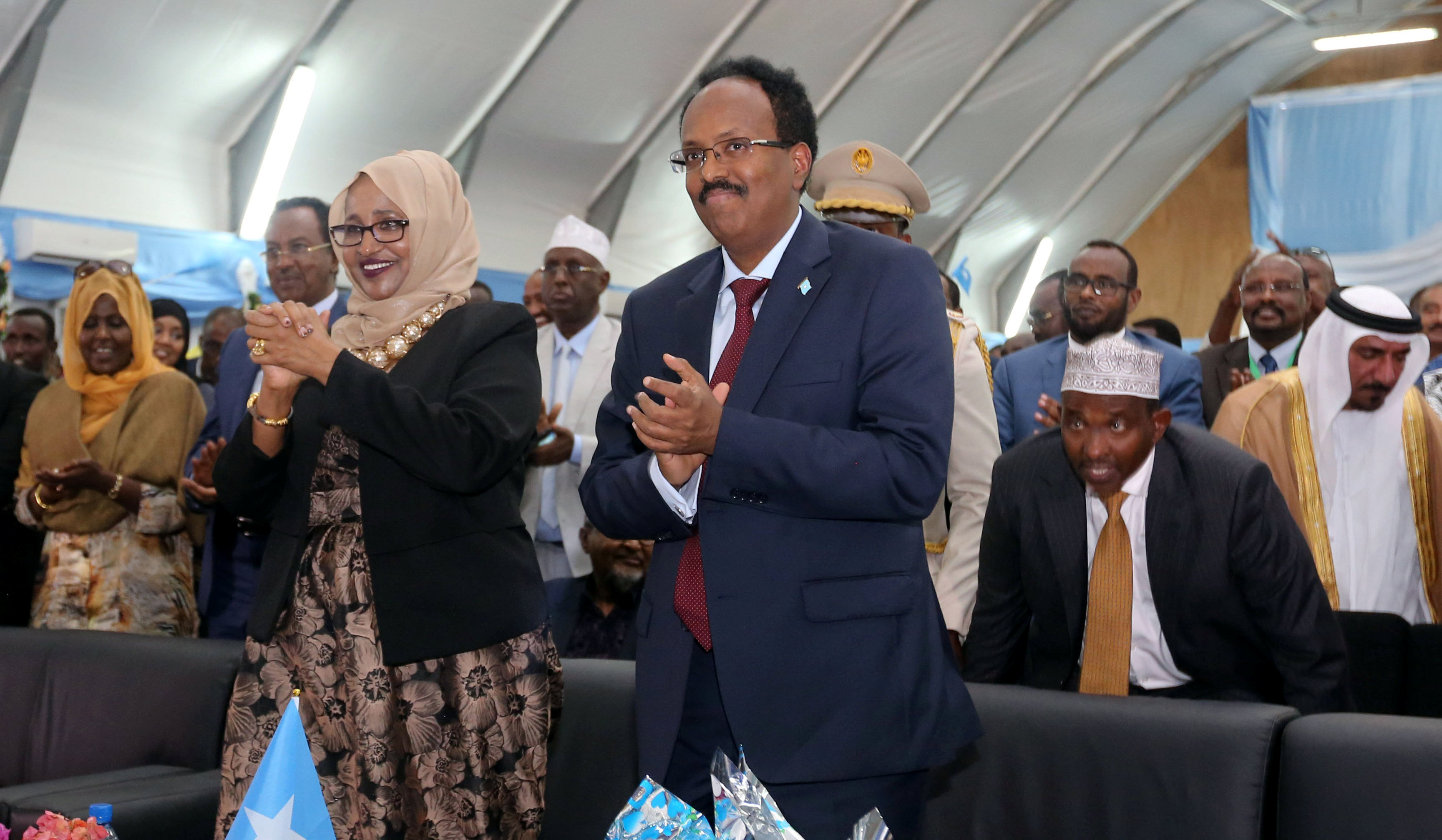 الرئيس الصومالى الجديد وزوجتة