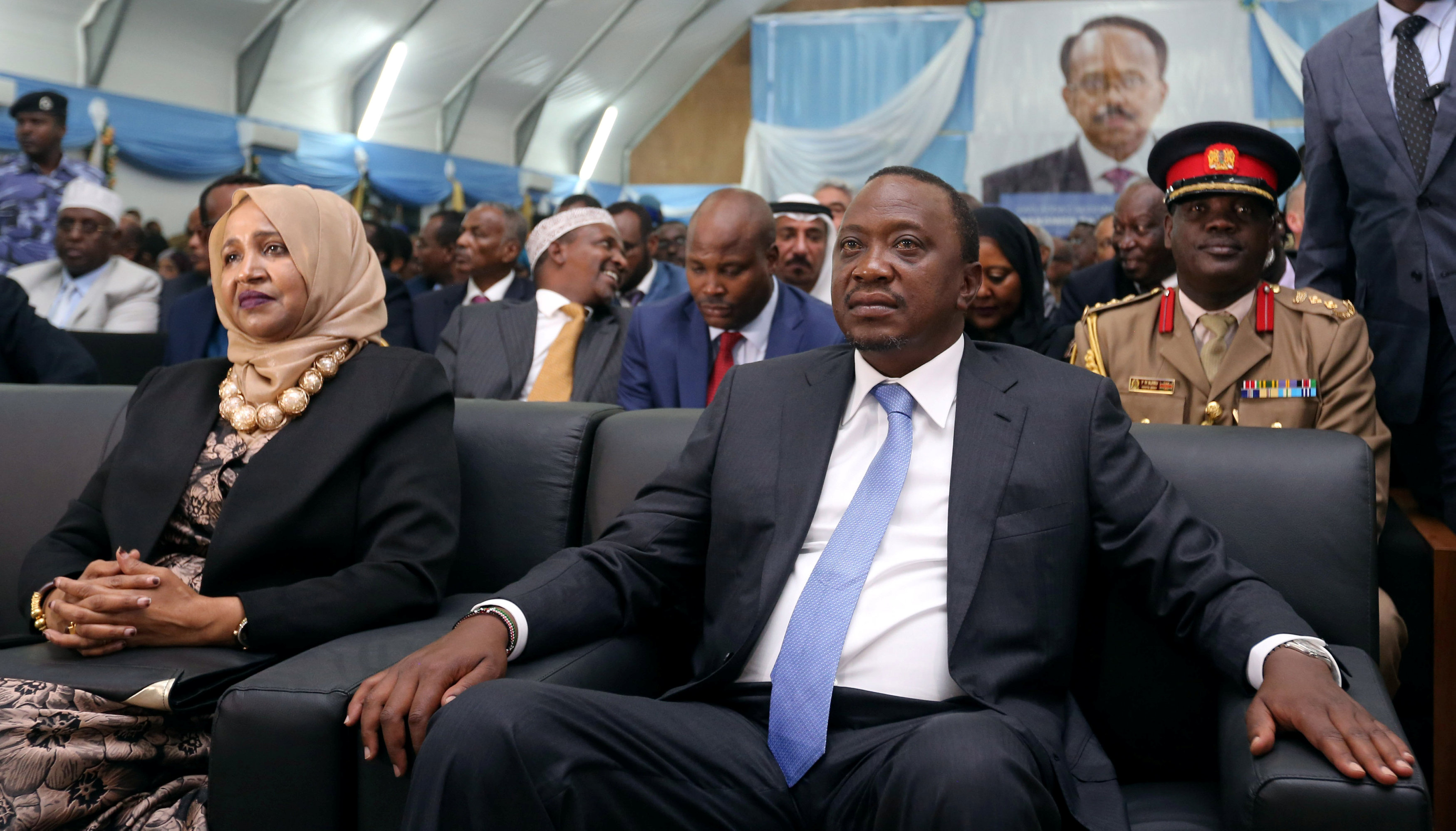 الرئيس الكينى كينياتا أثناء حفل التنصيب