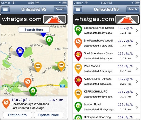 تطبيق WhatGas Petrol Prices