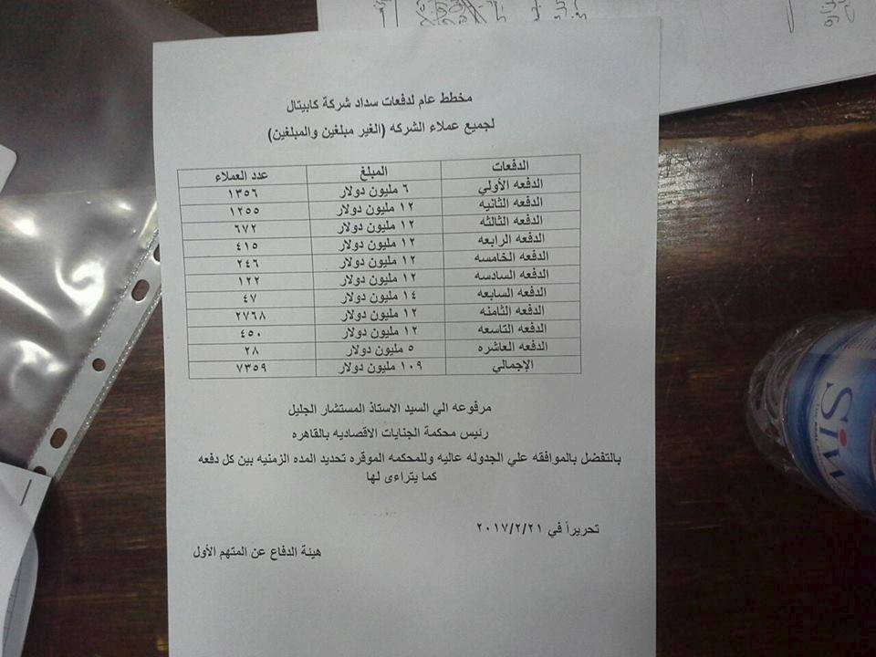 جدولة ديون مالك شركة كابيتال