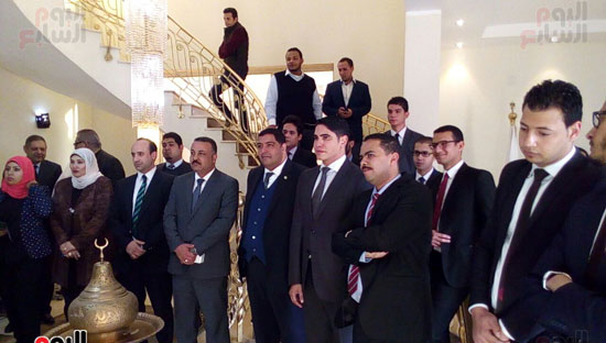 رجل الأعمال أحمد أبو هشيمة مع رئيس الحزب وقياداته
