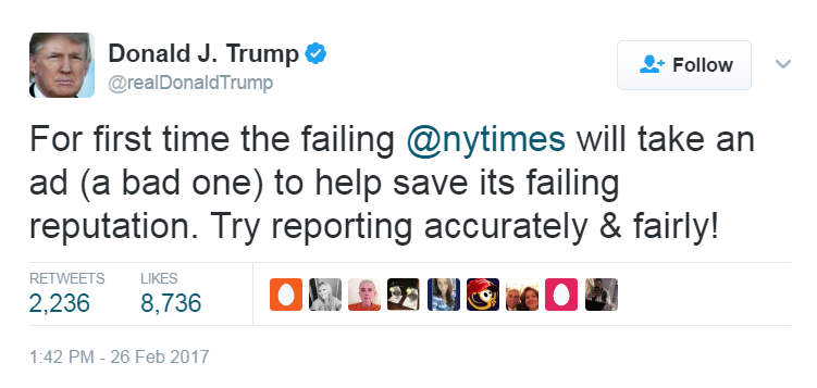 ترامب يهاجم نيويورك تايمز