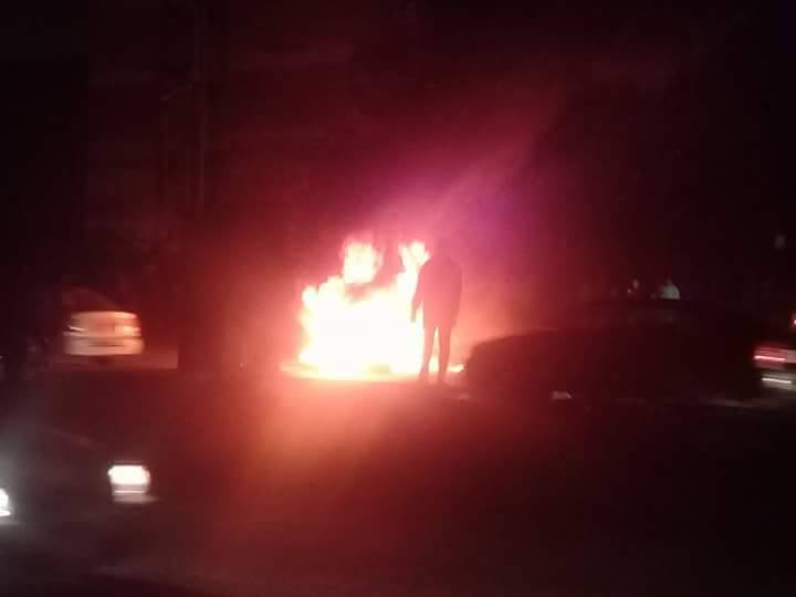 اشتباكات الشرطة وشباب منطقة فاطمة الزهراء اثر اشعال اطارات سيارات (4)