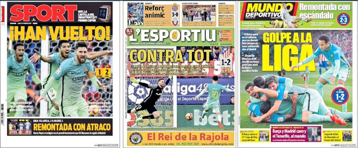 صحف كتالونيا تتهم التحكيم بمساعدة ريال مدريد