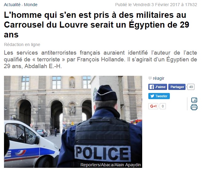 صحف فرنسية منفذ الهجوم مصرى الجنسية
