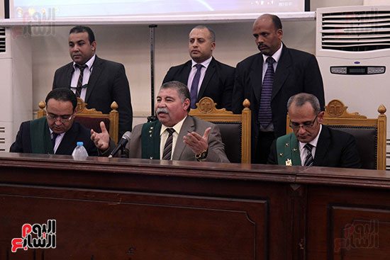 هيئة المحكمة فى قضية فض رابعة برئاسة المستشار حسن فريد