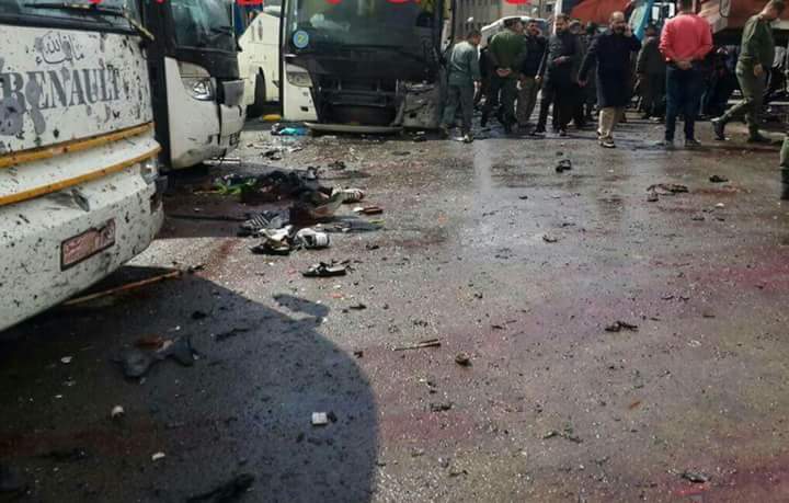 اثار تفجير دمشق