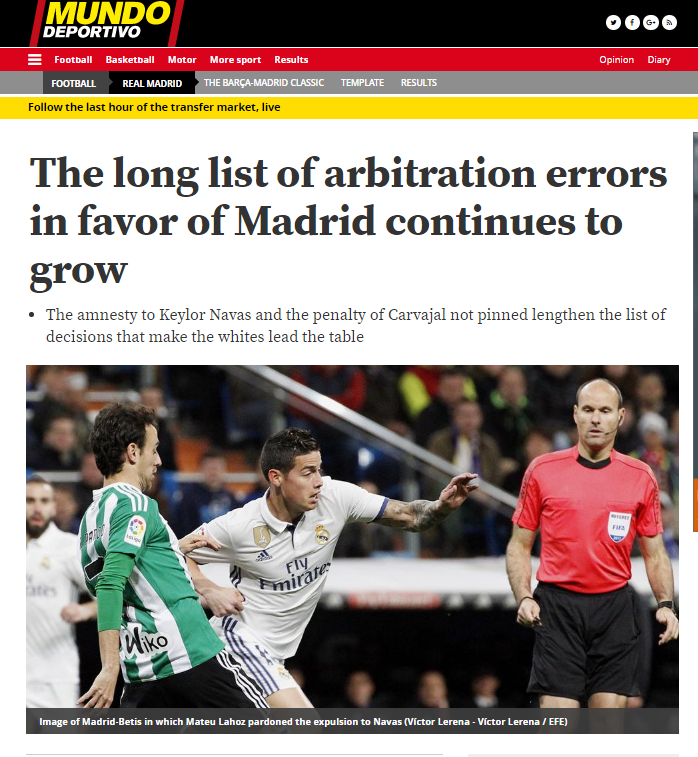 القائمة الطويلة لاستفادة ريال مدريد من الحكام