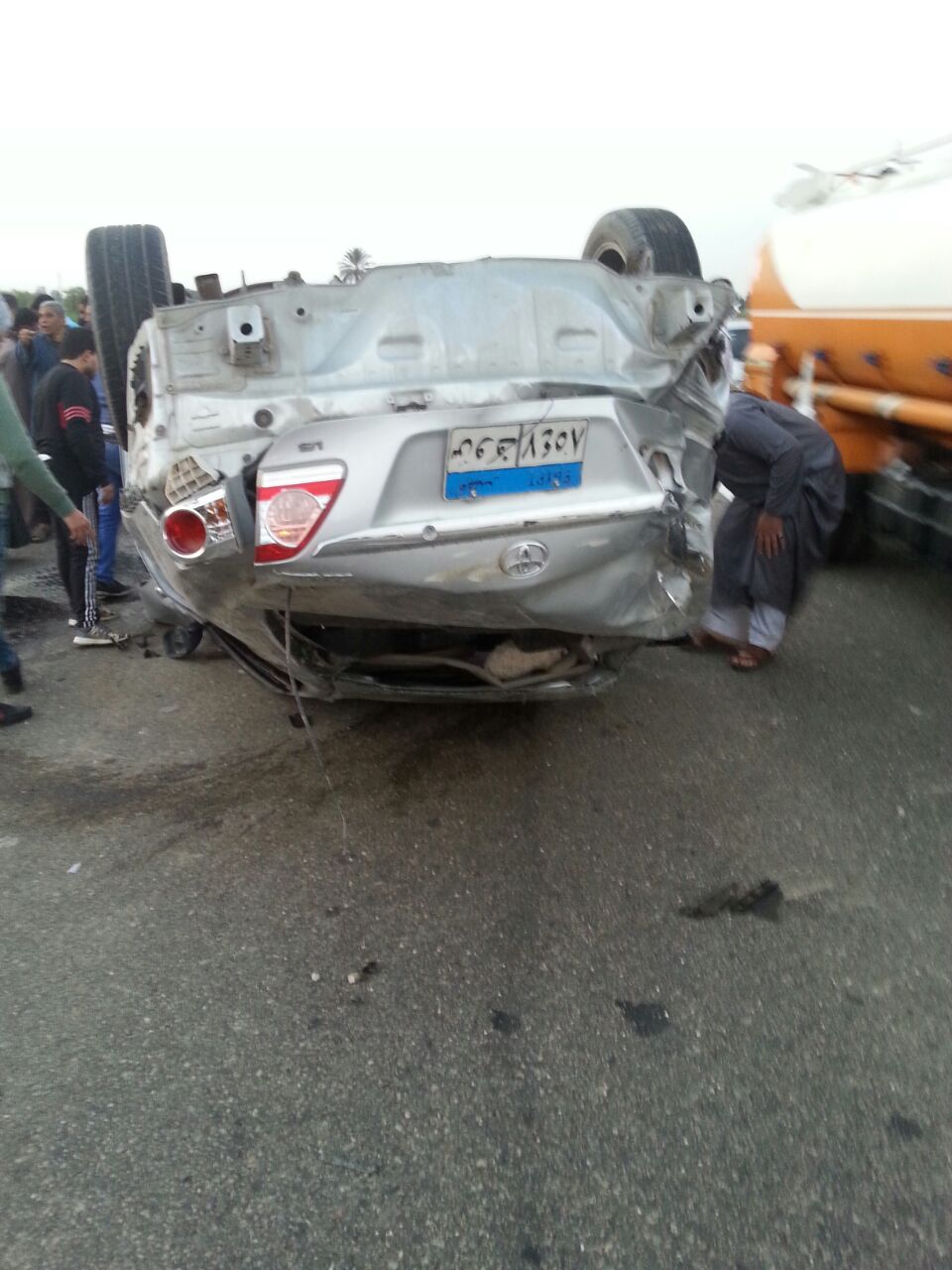 قارئ يوثق حادث تصادم سيارتين بكفر الشيخ (4)