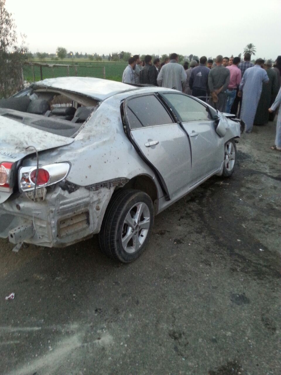 قارئ يوثق حادث تصادم سيارتين بكفر الشيخ (6)