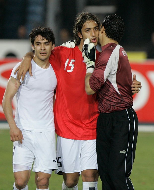 الحضرى وميدو مع منتخب مصر الحضرى وميدو مع منتخب مصر