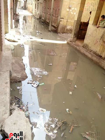 غرق-شوارع-قرية-النجارين-بمياه-الصرف-الصحى-(2)