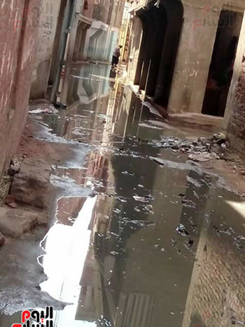 غرق-شوارع-قرية-النجارين-بمياه-الصرف-الصحى-(3)
