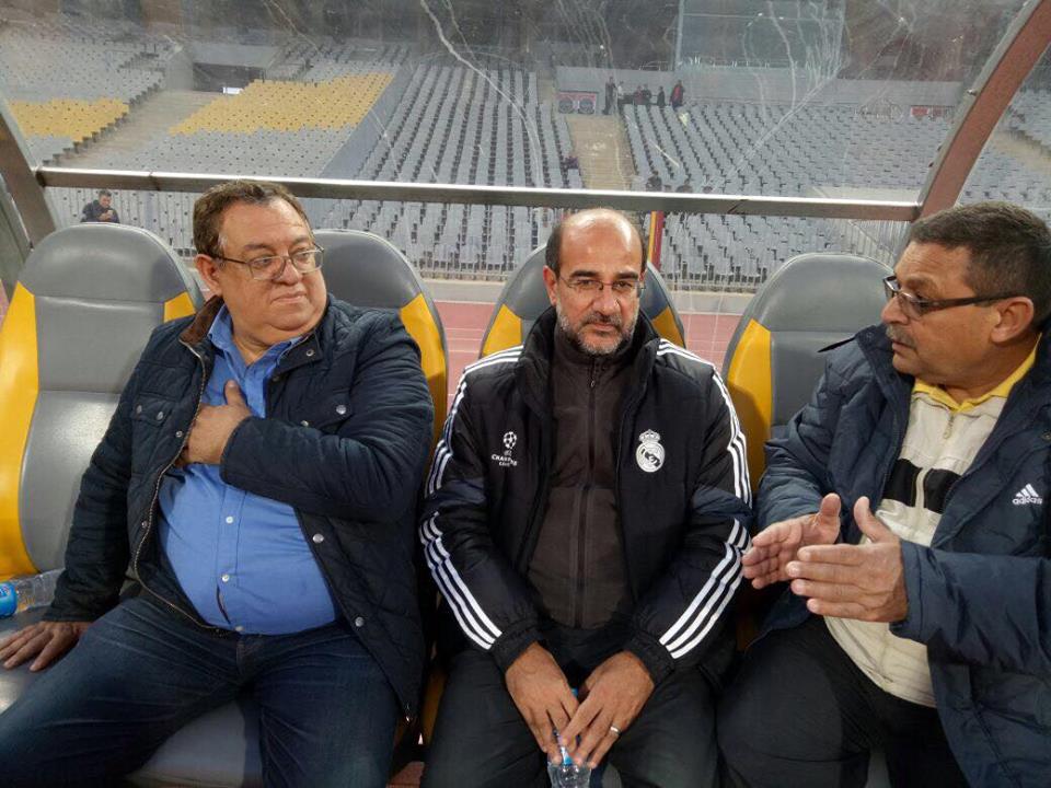 حازم الهواري وعامر حسين في تدريب المنتخب