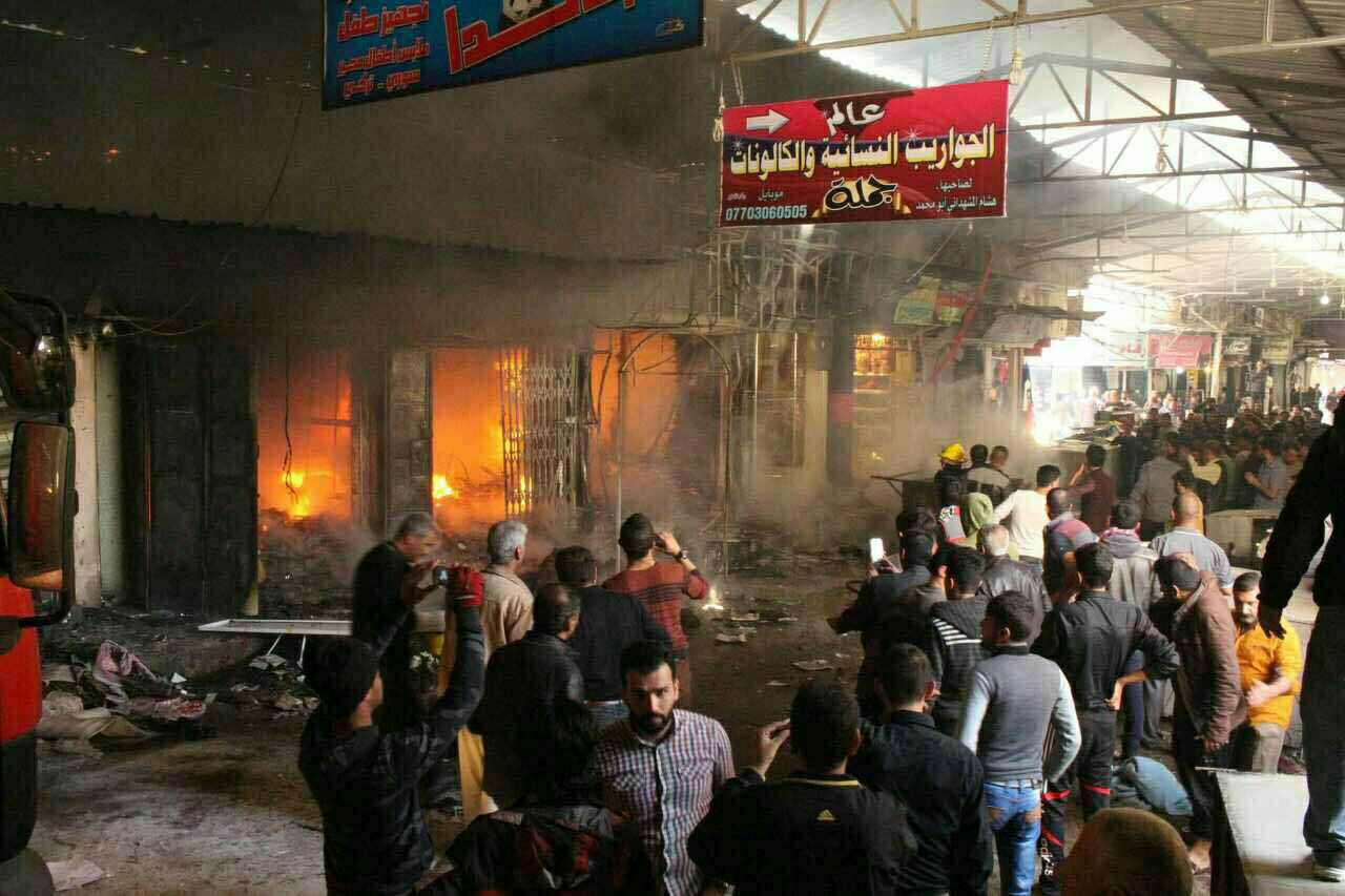 تفجير انتحارى يستهدف سوق النبى يونس شرقى الموصل