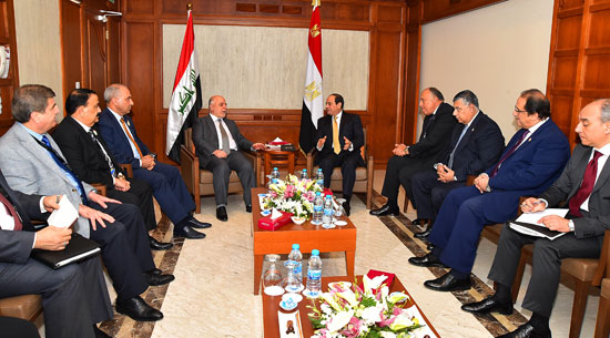 السيسى يستقبل رئيس الوزراء العراقى بمقر إقامته فى الأردن (1)