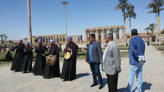 فرق الصعيد تقوم بعروض فنية احتفالا بتنصيب الاقصر عاصمة الثقافة العربية