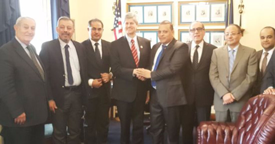 وفد الدبلوماسية الشعبية يلتقى عضو الكونجرس صاحب مشروع الإخوان إرهابية