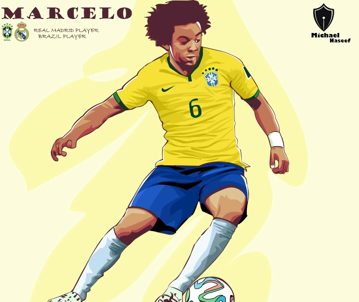 مارسيلو لاعب منتخب البرازيل وريال مدريد الاسباني