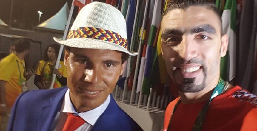 أحمد صلاح مع نادال نجم التنس فى أولمبياد البرازيل